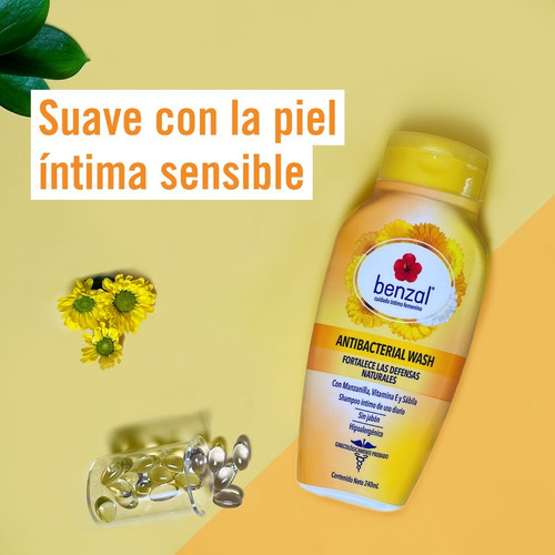 Jabón Liquido Íntimo Uso Diario Benzal Manzanilla