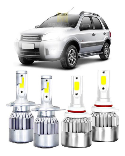 Ecosport 2003 A 2007 Kit Completo Lampadas Super Led