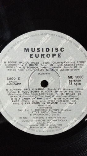 Musidic Europe Vol 01 (vinilo) Sin Tapa Vg+ 1983