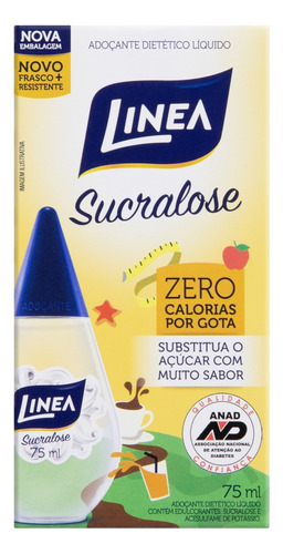 Adoçante Linea Sucralose líquido sem glúten 75 mL