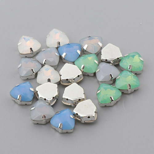 20pcs Triángulo Botón Rhinestone Hebillas De Piedras De