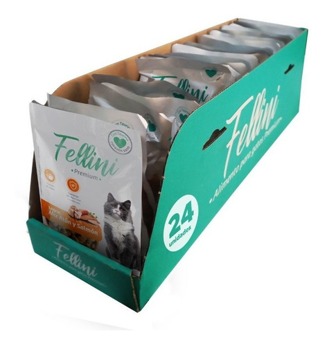 Alimento Húmedo Gato Fellini Caja 24 (un) Sabor Atun 85g C/u