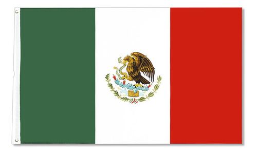 1 Bandera Mexicana De Alta Calidad, Tamaño 90*150 Cm.