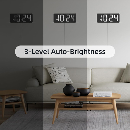 Reloj De Pared Digital Led Xuanzit Con Pantalla Grande, A...