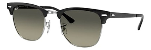 Anteojos de sol Ray-Ban Clubmaster Metal Standard con marco de metal color polished black, lente grey de cristal degradada, varilla polished black de metal - RB3716