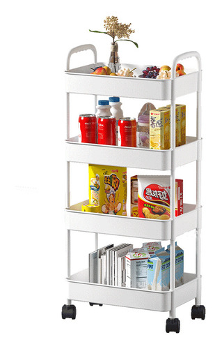 Organizador 4 Niveles Carrito Estante Móvil Para Baño Cocina