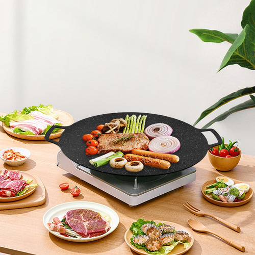 Barbacoa Coreana Parrilla Sartén Hierro Recubrimiento 41cm