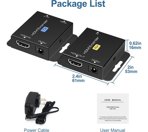 Vpfet Hdmi Extensor Sobre Cat6 Ethernet Único De Hasta 200