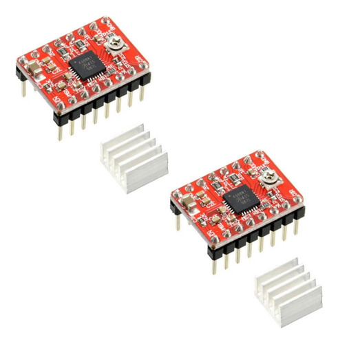 2x Driver A4988 Com Dissipador De Calor P/ Cnc Impressora 3d