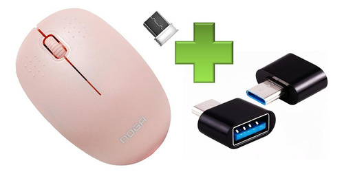 Mouse Inalambrico + Adaptador Otg Micro Usb O Tipo C Cable