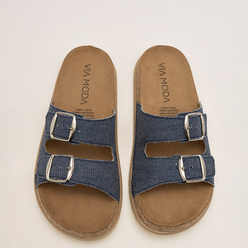 Sandalia Plataforma Mujer Via Moda Mezclilla 121-773