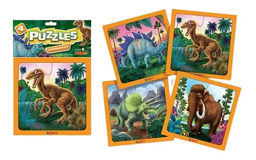 Rompecabezas Infantil Puzzle 4 En 1 Dinosaurios