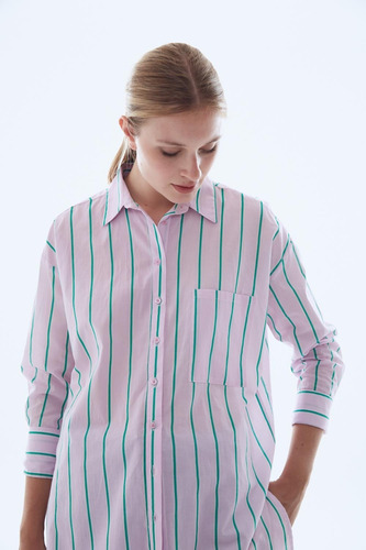 Camisa Over Stripes Mujer Desiderata