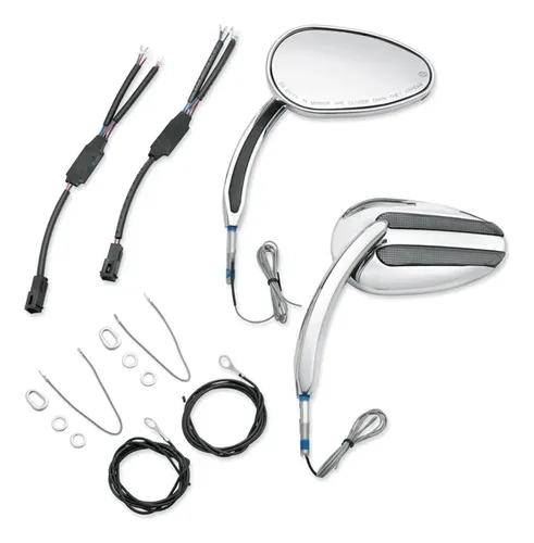 Harley-davidson Chrome Mirrors Auxiliary Light Indicator Harley-davidson Chrome Mirrors Auxiliary Light Indicator