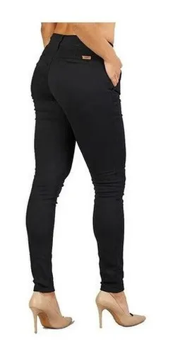 Pantalon Oggi Jeans Mujer Gabardina Negro Chinos