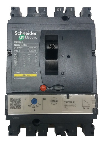 Disjuntor 3 X 160a 380v 25ka Lv430310 -nsx 160b Tm 160 D