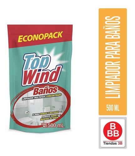 Imagen 1 de 2 de Limpiador Líquido Baños Top Wind, 500 Ml