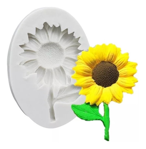 Molde Silicona Girasol Con Tallo Todo Para Repostería 