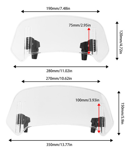 Extensión Para Parabrisas Y Parabrisas Para Motocicletas