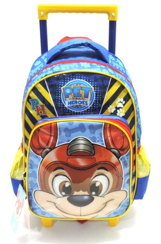 Imagem 3 de 10 de Kit Mochila Patrulha Canina Super Dog Rodinhas G Seanite