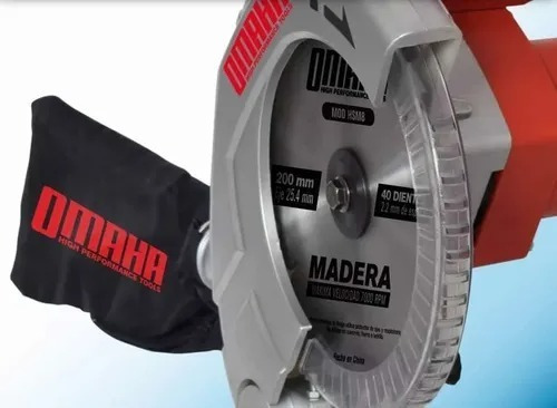 Imagen 6 de 10 de Sierra Ingletadora 210mm 1250w 8.1/4'' Inclinable 45° Omaha