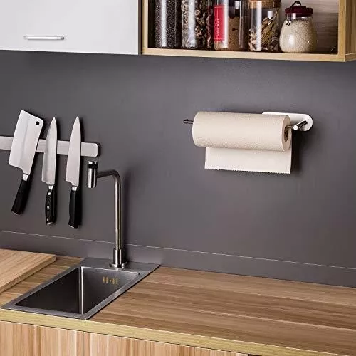 TAILI Soporte para toallas de papel para encimera, soporte de papel de  cocina independiente con base de ventosa, soporte de toalla de papel de  acero