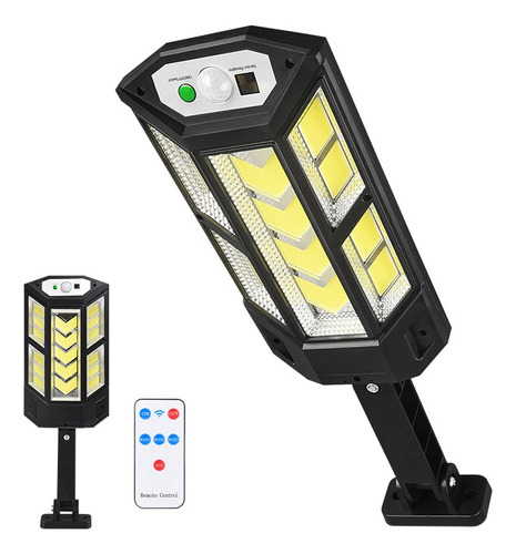 Luminária Solar Refletor Pública Rua 390w Sensor C/ Controle Cor da carcaça Preto Cor da luz Branco-frio 37V