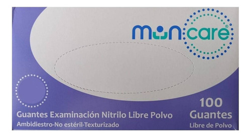 Guantes descartables antideslizantes Muncare Examinación talle M de nitrilo x 100 unidades