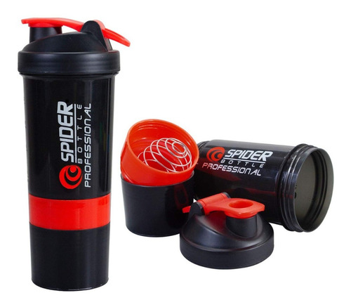 Shaker 3 En 1, Botella Mezclador Batidos Proteina 500ml Gym