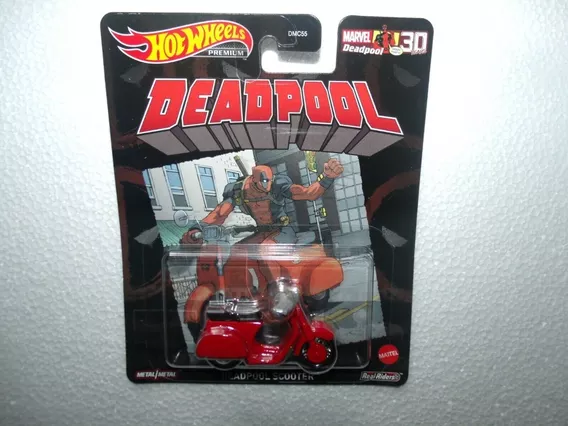 Hot Wheels Deadpool Scooter Moto Llantas Goma Premium