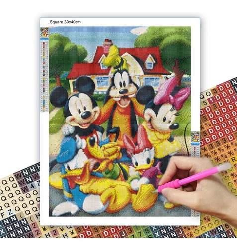 Pintura Com Diamantes - Diy 5d Strass - Stitch 6 - 30x40 Cm