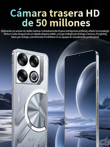Últimas Ofertas Celular Dual Sim Vove Gt 20 Pro Android 14 Smartphone 7.3 Pulgadas Pantalla Grande Pantalla Ram16+512 Suppora 5g Red Ofertas Teléfono Negro