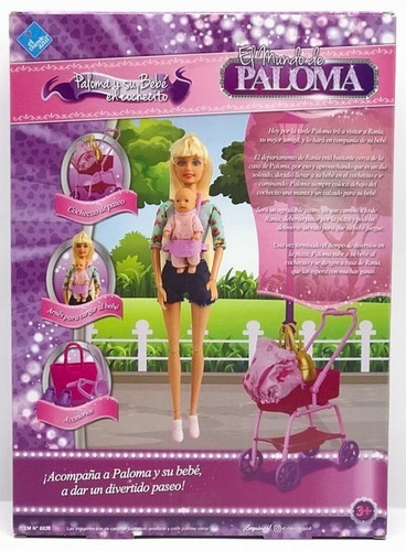 Muñeca Paloma Y Su Bebe En Cochecito Ar1 6828 Ellobo