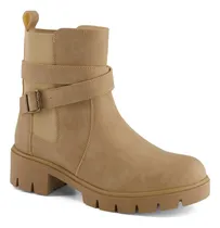 Comprar Botín Casual Andrea Para Mujer Con Tela Elástica Beige
