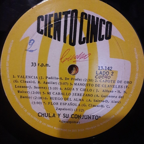 Sin Tapa Disco Chula Y Su Conjunto C0