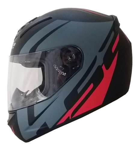 Casco Moto Ls2 Ff352 Touring Negro Gris Rojo Brillante