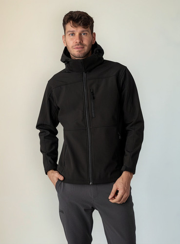 Chaqueta Softshell Custom Series Capucha  Cierre Ykk Hombre