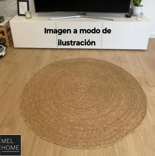 Alfombra 100% Yute Natural Decoración Hogar 80cm Circular