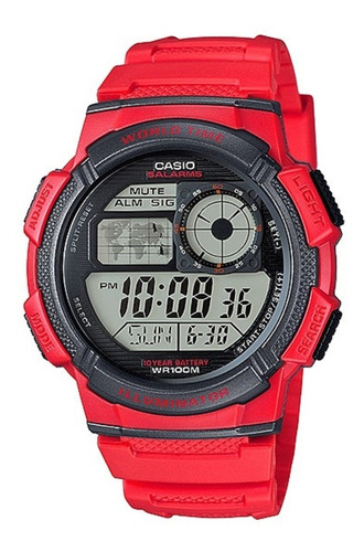 Reloj Casio Para Caballero Ae-1000w-4a Color Rojo