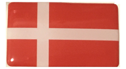 Adesivo Resinado Bandeira Da Dinamarca 9x6 Cm