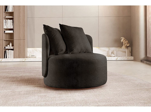 Poltrona Redonda Orgânica Moon Preto Dgwt