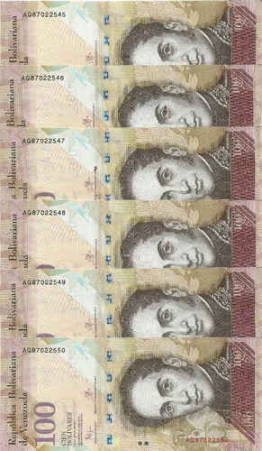 comprar 2 Billetes Consecutivos Bsf. 100  - Aq8 Junio 23 2015   