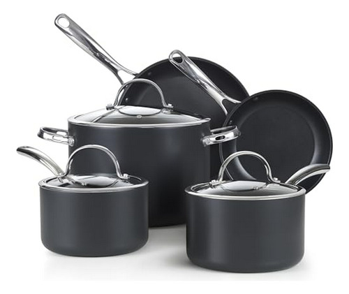 Set De Ollas Y Sartenes Cooks Standard, 8 Piezas, Negro