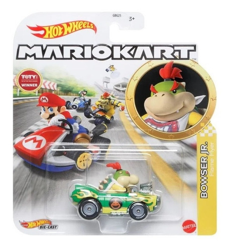 Imagem 2 de 3 de Bowser Jr. Mario Kart Flame Flyer Hot Wheels Mattel