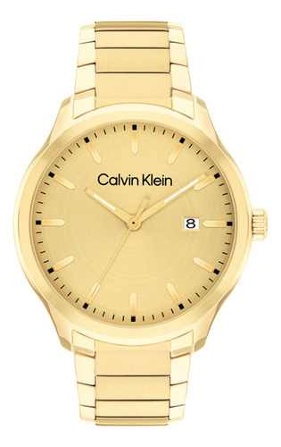 Relógio Calvin Klein Masculino Aço Dourado 25200349