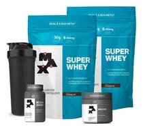 Comprar 2x Super Whey 900gr + Bcaa + Creatina - Max Titanium Sabor Baunilha