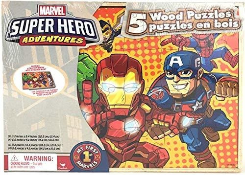 Marvel Super Hero Adventures 5 Rompecabezas De Madera En