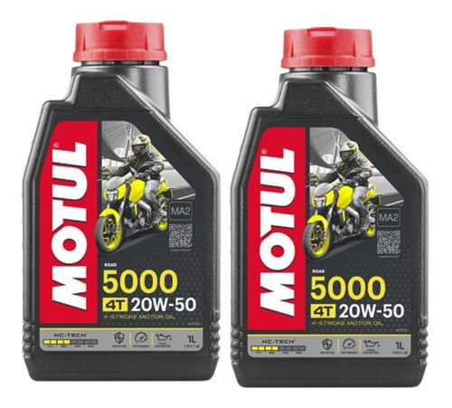 Aceite De Motor A Gasolina 4 Tiempos Motul 5000 20w50 2pz