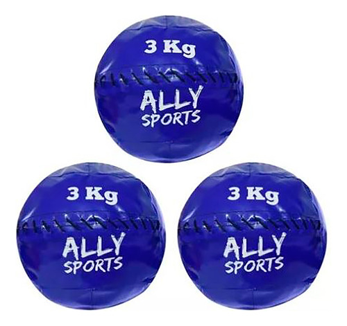 Kit Tres Medicine Balls De 3kg - Entrenamiento - Ally Sports