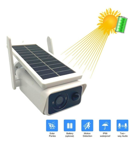 Cámara de seguridad solar para exteriores Sitio Fazenda Casa
